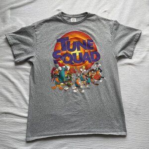 Tune Squad Looney Tunes Space Jam Gray Graphic T-Shirt / Short Sleeve Size Large